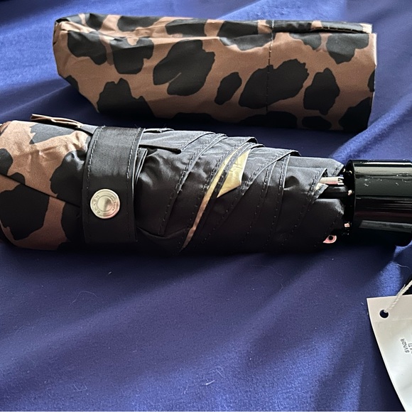 Coach NWT Leopard print mini UV Umbrella. SV/Brown Black Multi CC947 π. πππ - Picture 3 of 6